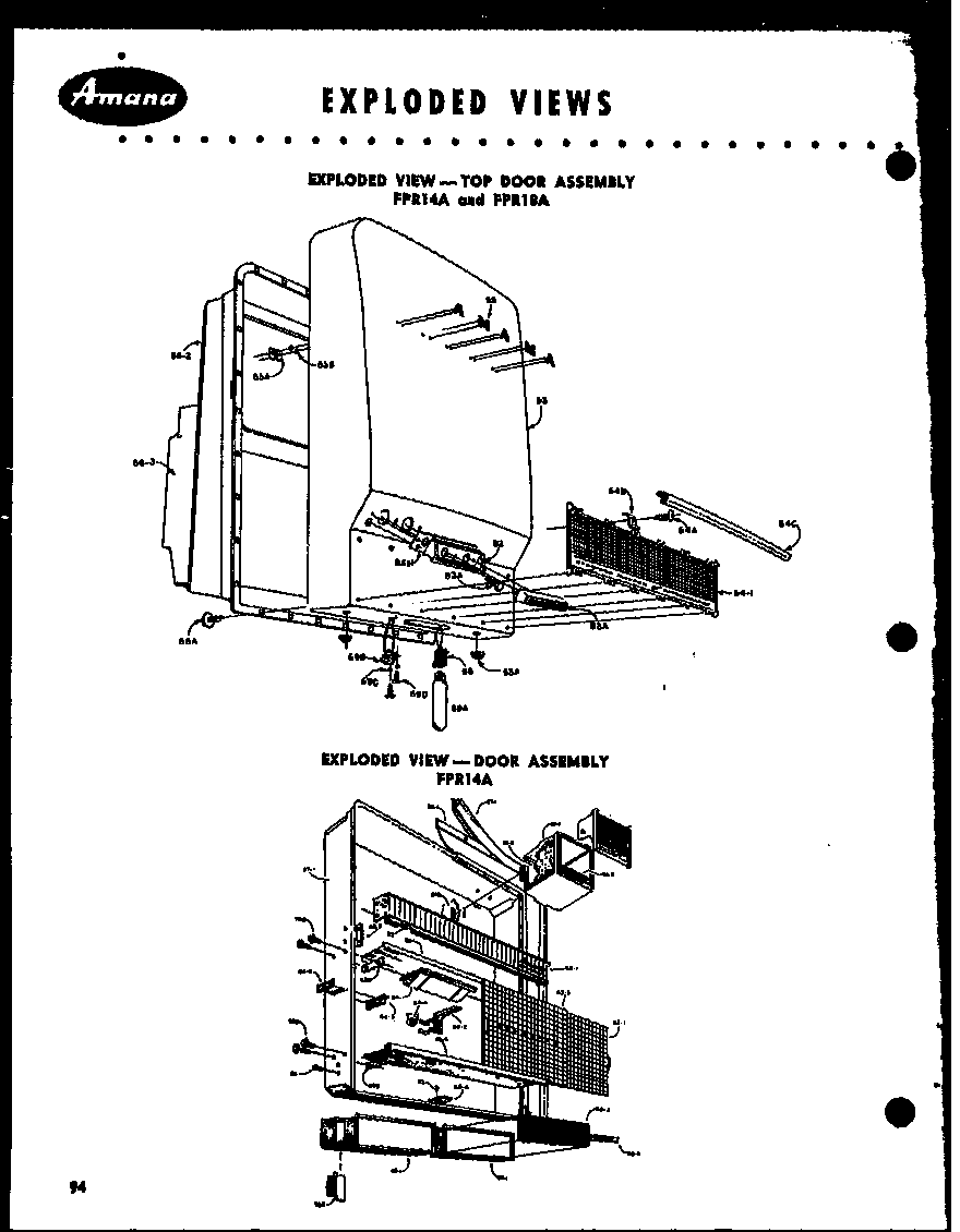 EXPLODED VIEW - TOP DOOR ASSEMBLY (FPR14A) (FPR18A)