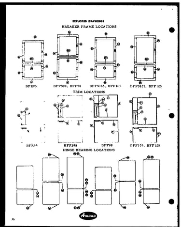 Breaker frame locations (bfr95) (bff98) (bffs98) (bff105) (bffs105) (bff125) (bffs125)