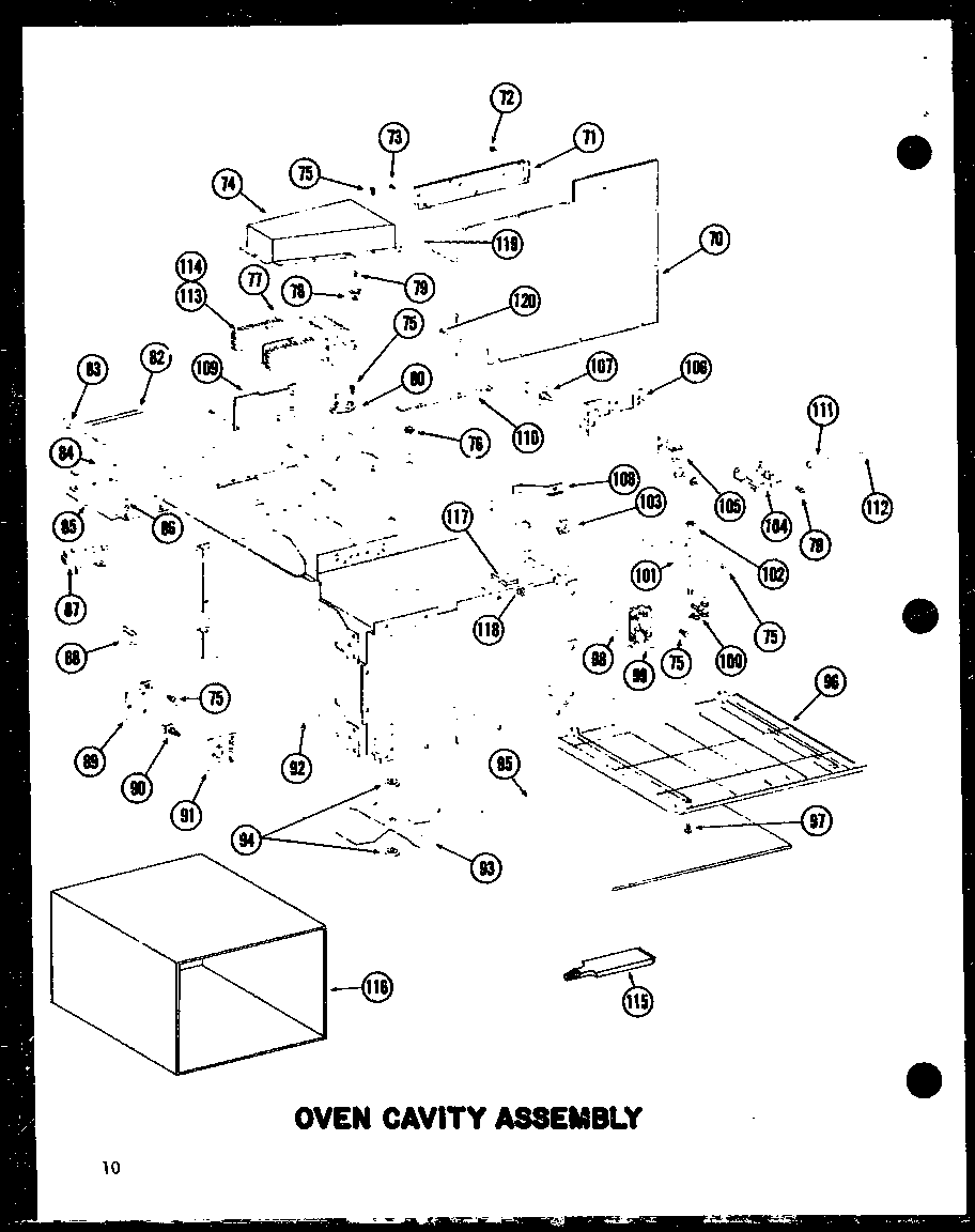 Oven cavity assembly