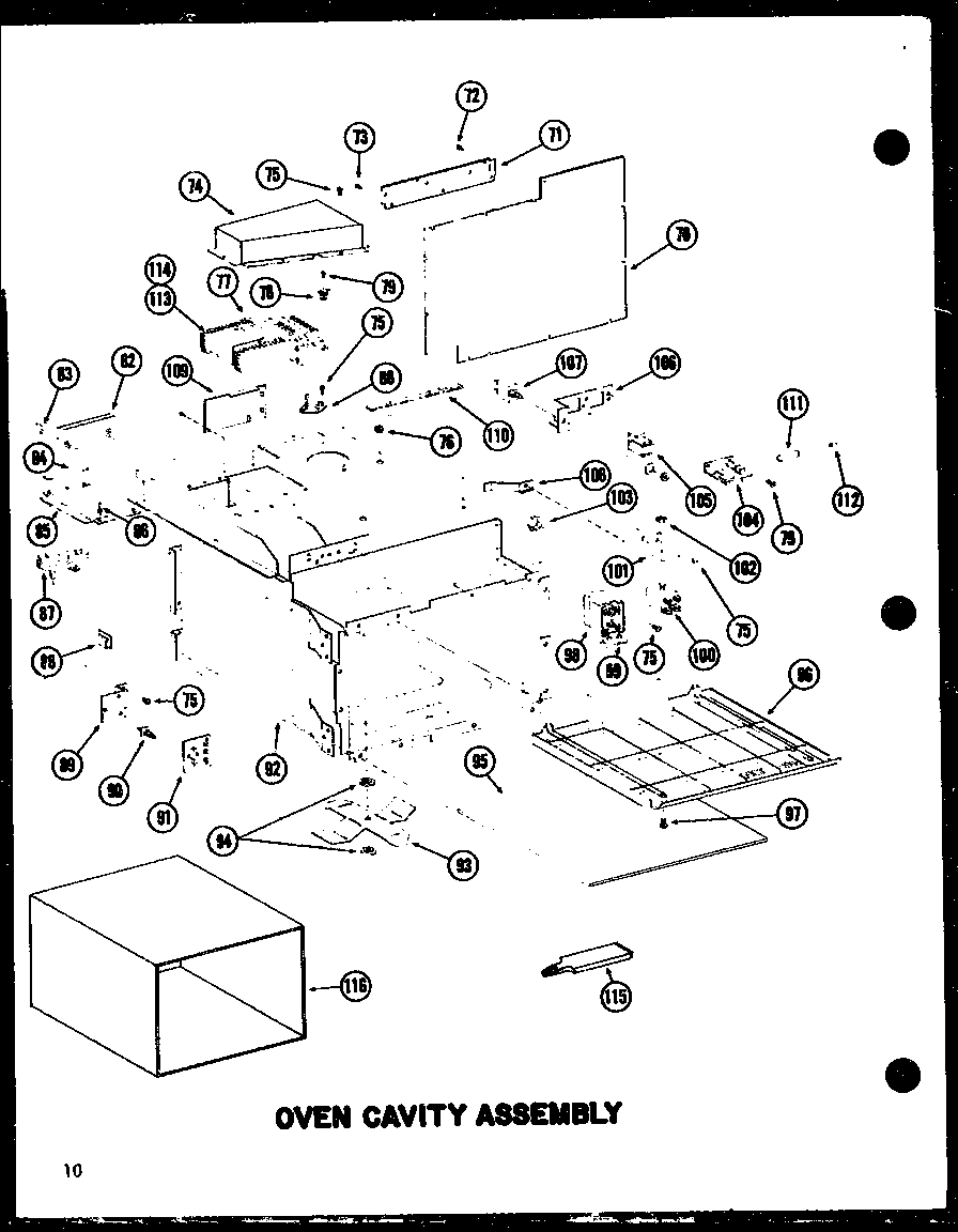 Oven cavity assembly