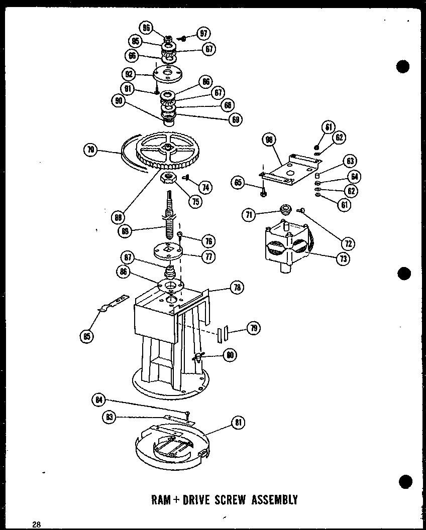 Ram + drive screw assembly