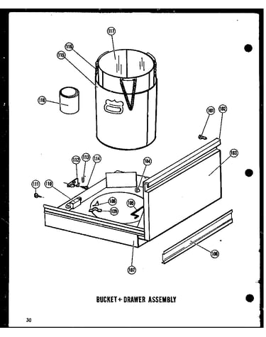 Bucket + drawer assembly