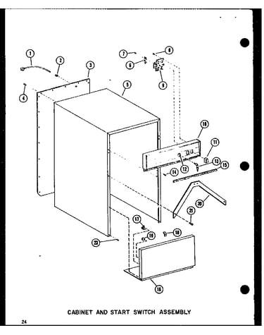Cabinet and start switch assembly