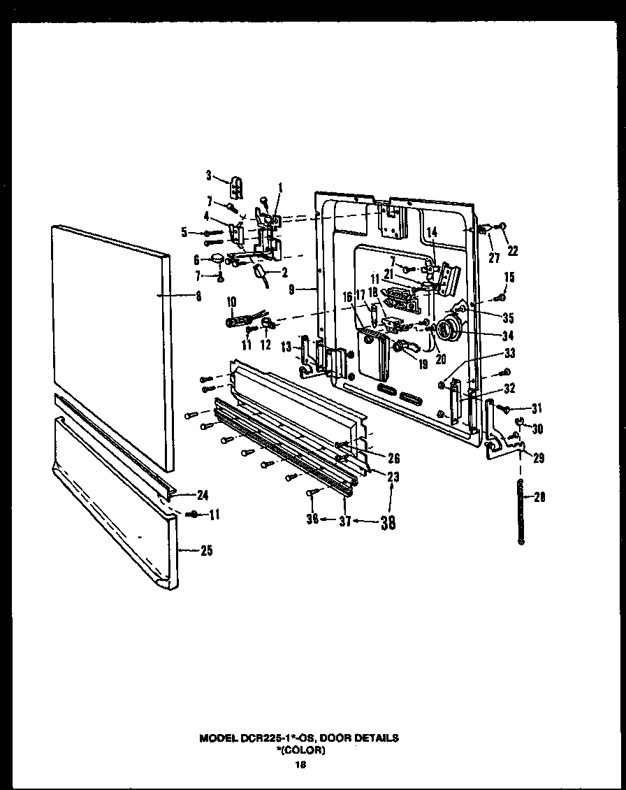 Door details (dcr225-1n-os) (dcr225-1c-os) (dcr225-1d-os) (dcr225-1v-os) (dcr225-1f-os)