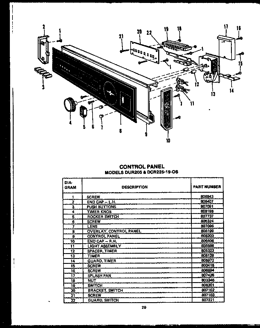 CONTROL PANEL (DUR205-19-OS) (DCR225-19-OS)