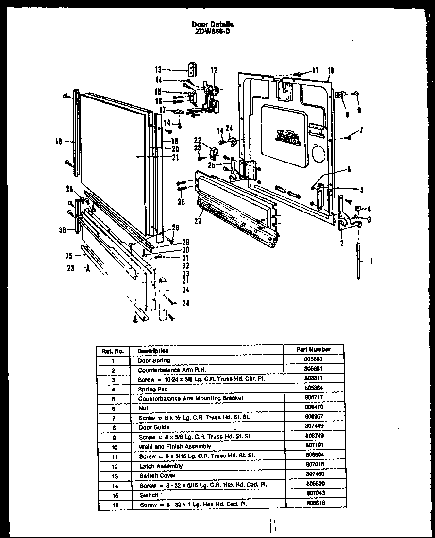 DOOR DETAILS (ZDW-855-D)