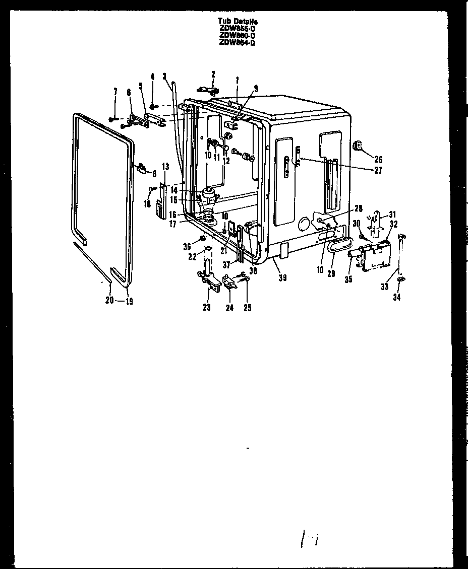 TUB DETAILS (ZDW-855-D) (ZDW-860-D) (ZDW-864-D)