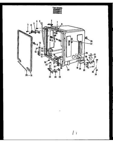 Tub details (zdw-855-d) (zdw-860-d) (zdw-864-d)
