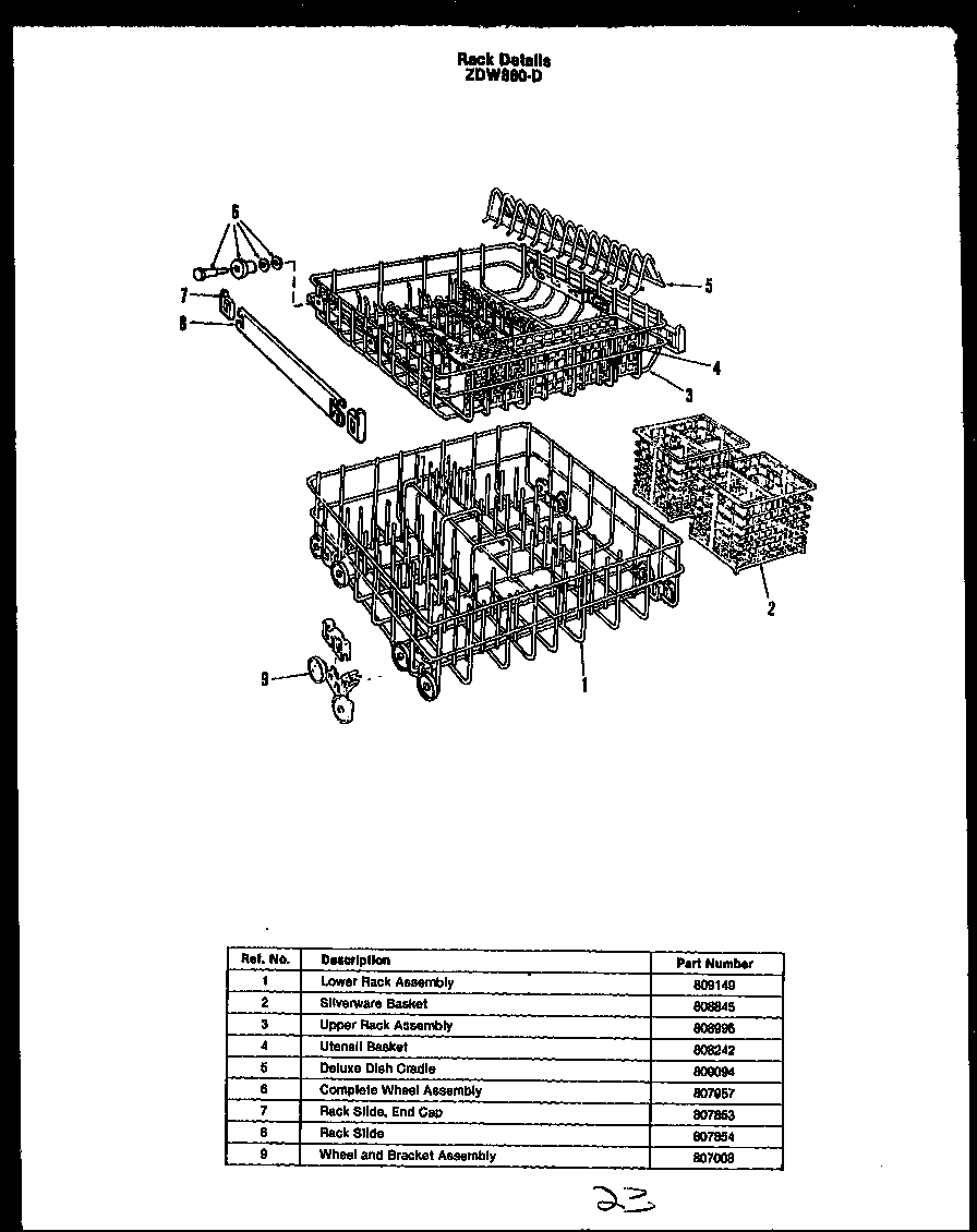 RACK DETAILS (ZDW-880-D)