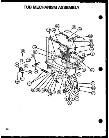 Tub mechanism assembly (dus600b/p1139732nb) (dus600ww/p1139732nw) (ddw650b/p1139736nb) (ddw650ww/p1139736nw) (dus900b/p1139733nb) (ddw950b/p1139737nb) (ddw950ww/p1139737nw)