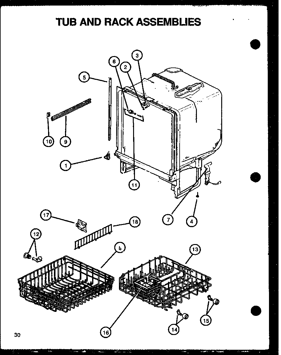 Tub and rack assemblies (dus600b/p1139732nb) (dus600ww/p1139732nw) (ddw650b/p1139736nb) (ddw650ww/p1139736nw) (dus900b/p1139733nb) (ddw950b/p1139737nb) (ddw950ww/p1139737nw)