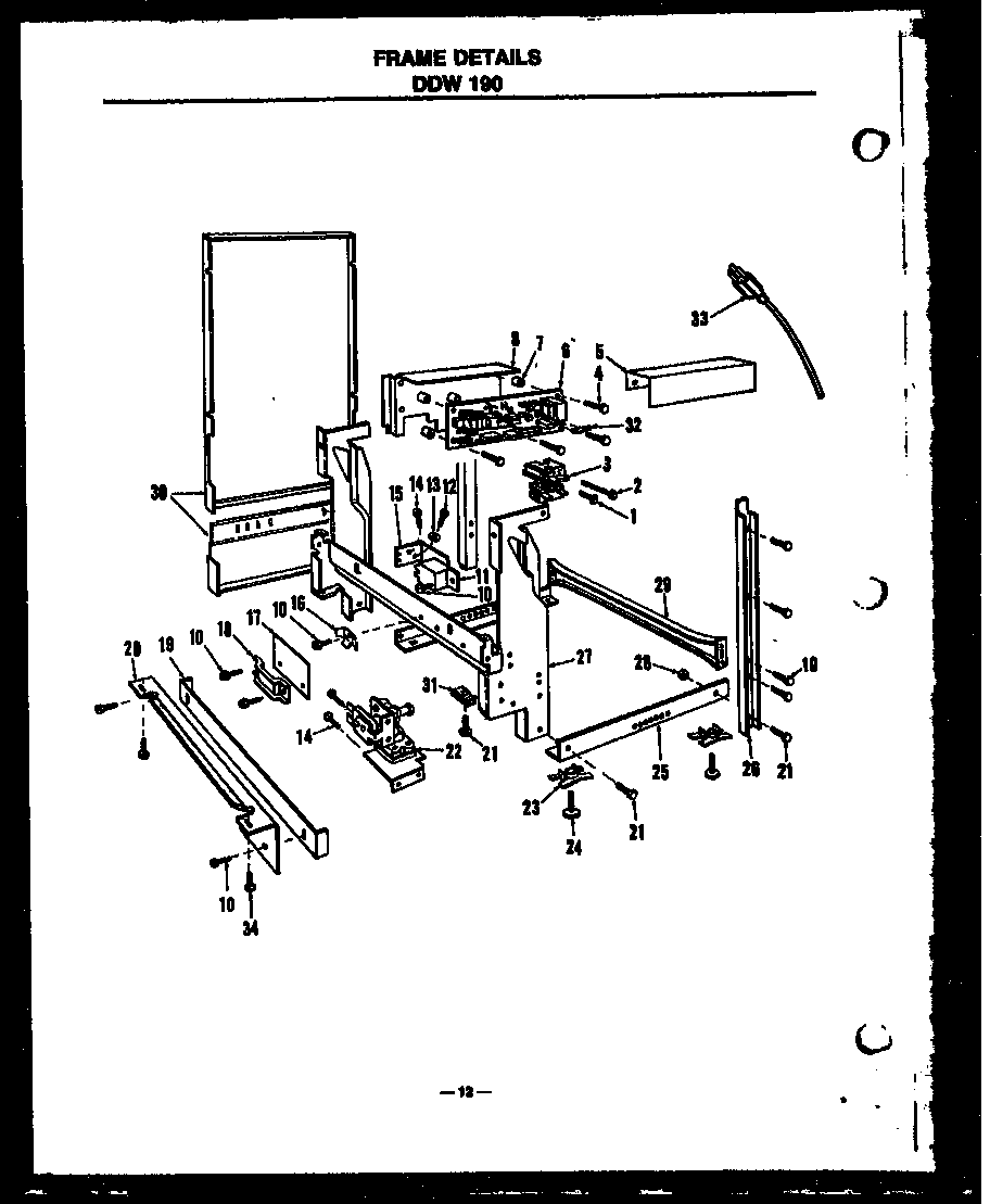 FRAME DETAILS (DDW190/MN02) (DDW190/MN03) (DDW190/MN04)