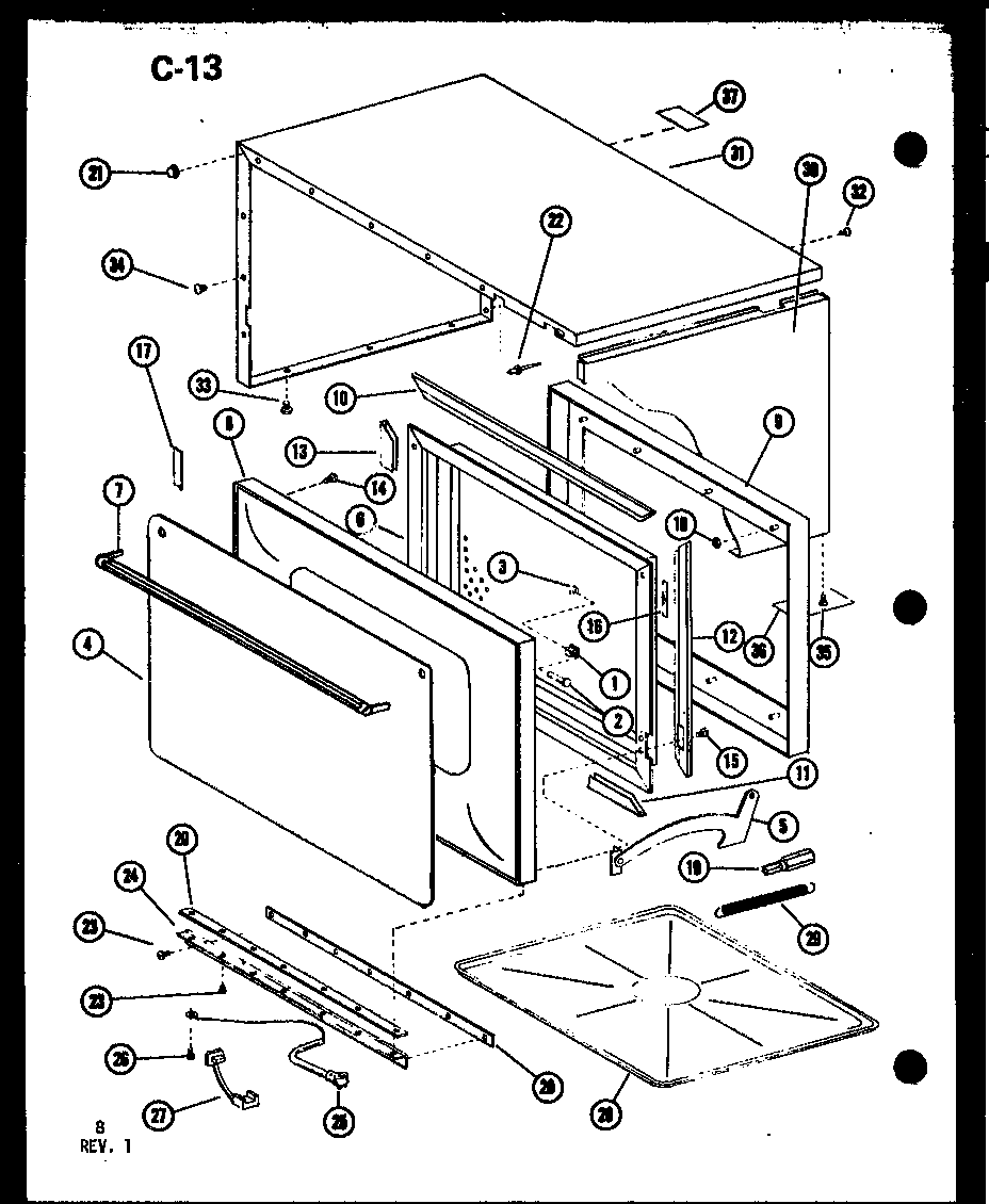 Door and outer cabinet