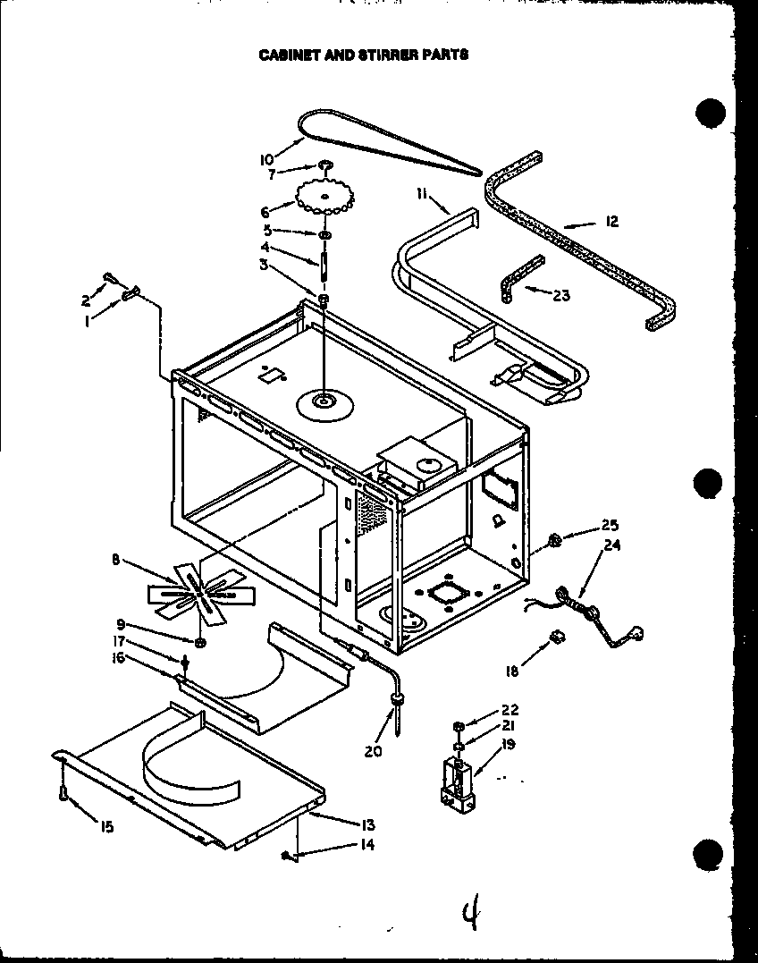 Cabinet and stirrer parts
