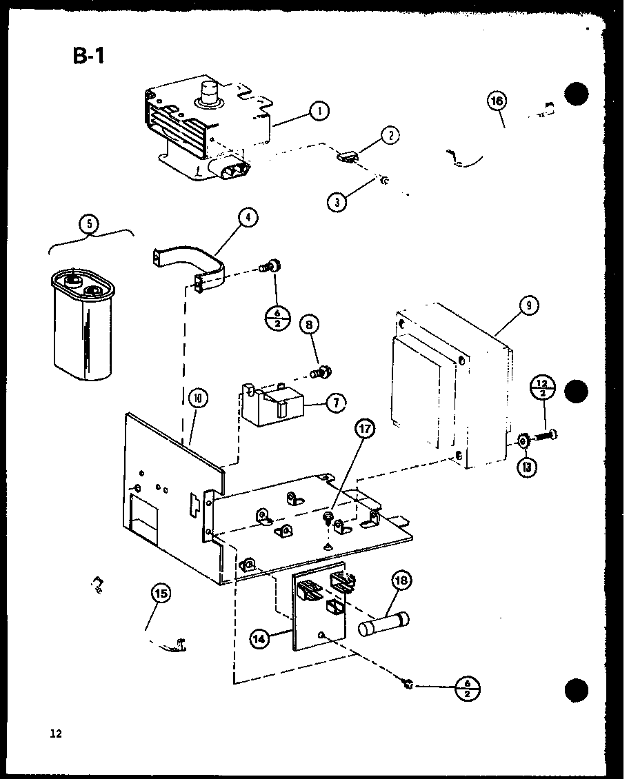 Magnetron/transformer/capacitor