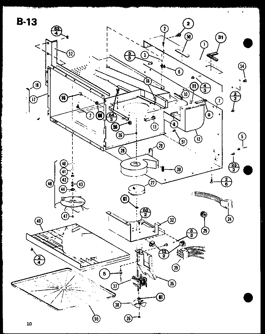 Oven cavity/blower