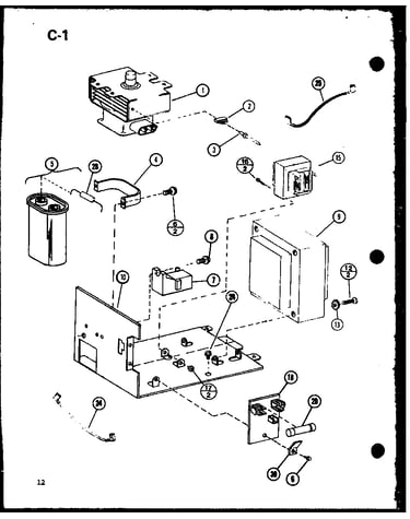 Magnetron/transformer/capacitor