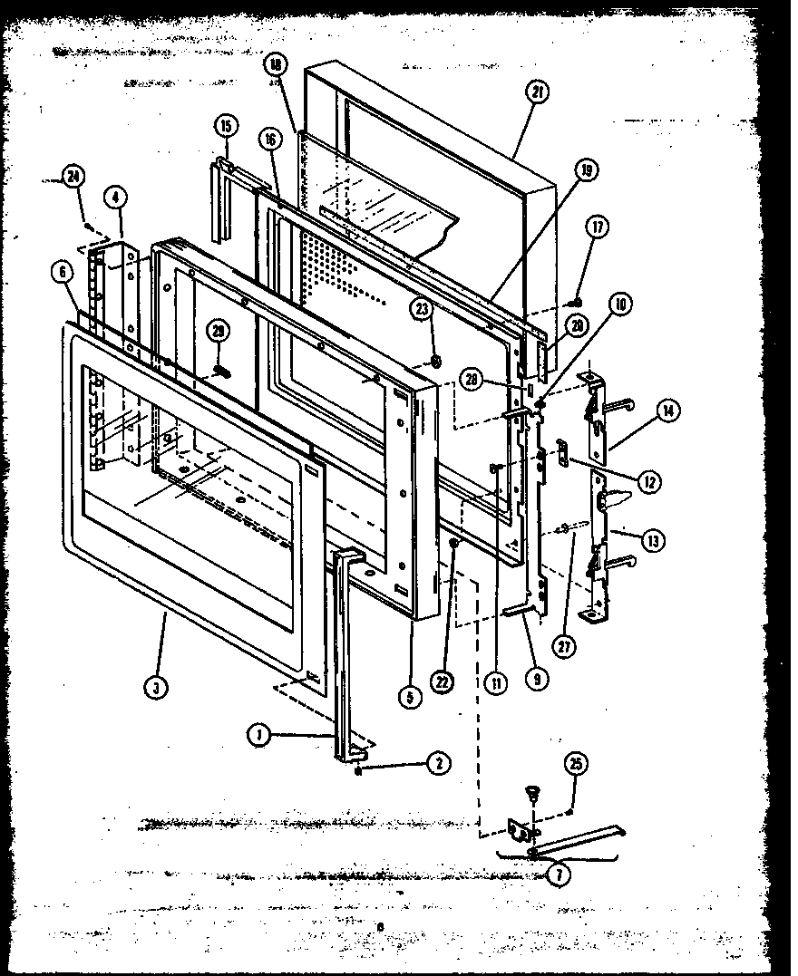 Microwave oven door parts (mwr214)