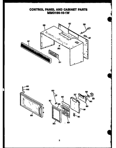 Control panel and cabinet parts