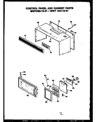 Control panel and cabinet parts