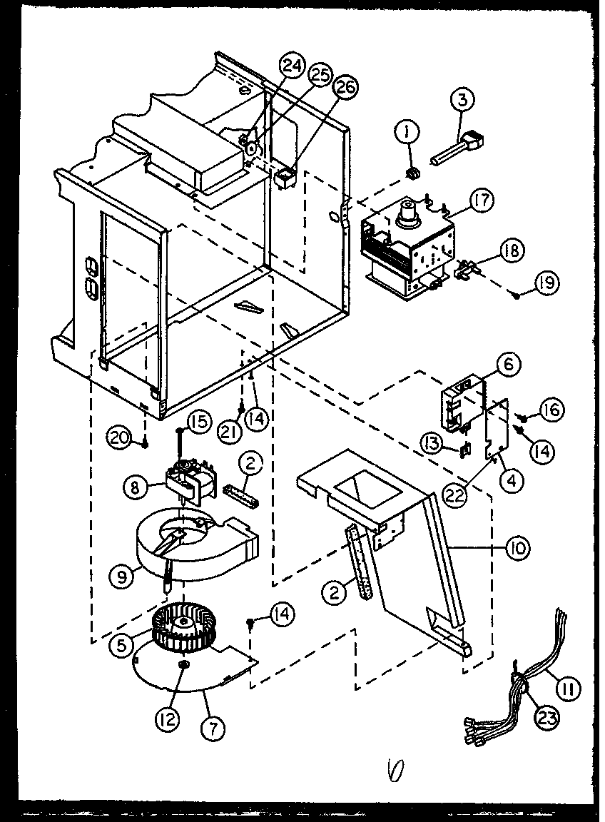 Blower/magnetron/capacitor