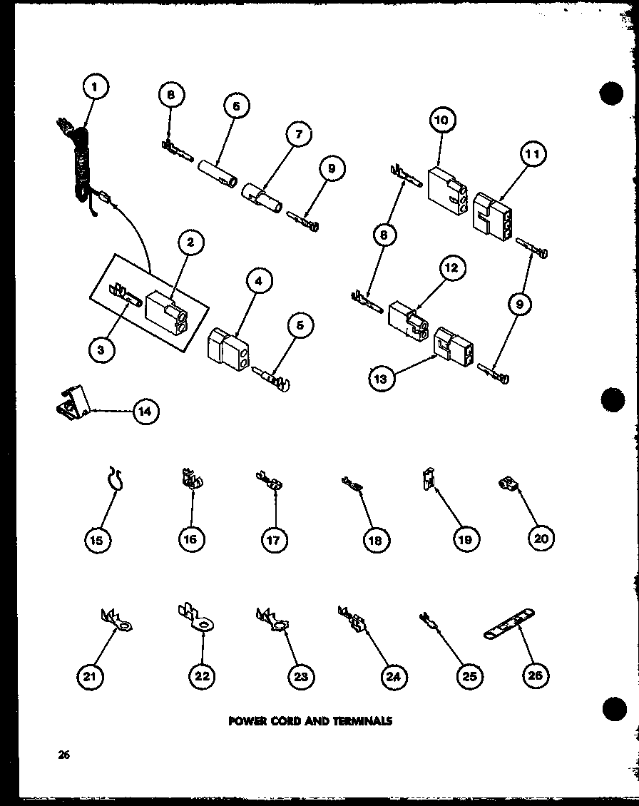 Power cord and terminals (tga400/p77041-5w) (tea600/p77041-3w) (tga600/p77041-6w) (tea800/p77041-4w) (tga800/p77041-7w) (tea300/p77041-1w)