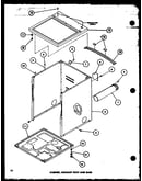Cabinet. exhaust duct and base (lg2811/p7804802w) (le2910/p7804803w) (lg2911/p7804804w) (led850/p7804805w) (lgd851/p7804806w) (led950/p7804807w) (lgd951/p7804808w) (le2810/p7804801w)
