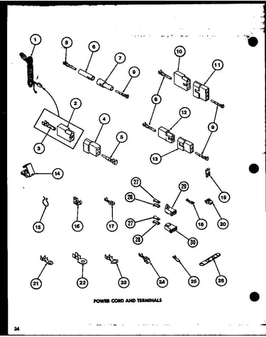 Power cord and terminals
