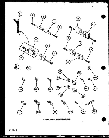 Power cord and terminals