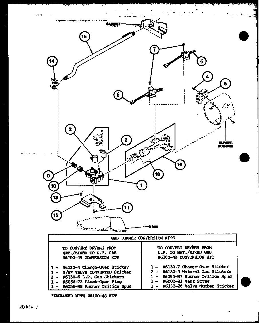 GAS BURNER CONVERSION KITS (LGD251/P7762208W) (LGD251/P7762212W) (LGD251/P7762232W)