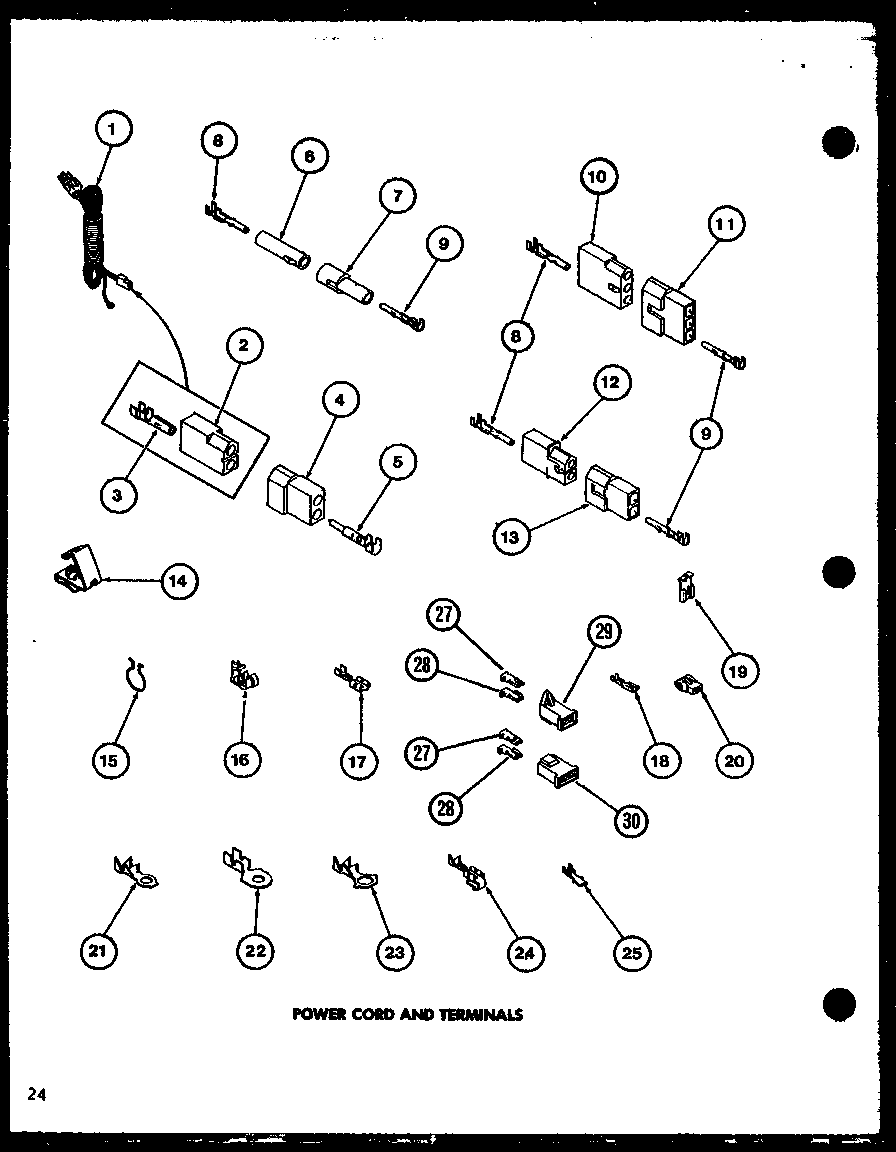 Power cord and terminals (lgd312/p7762222w)