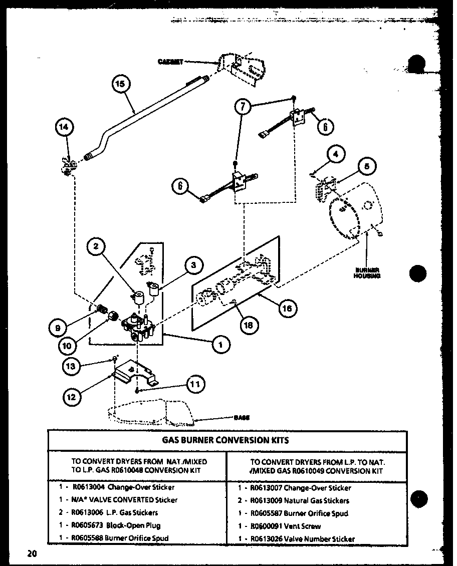 Gas burner conversion kits (lgd512/p7762224w)