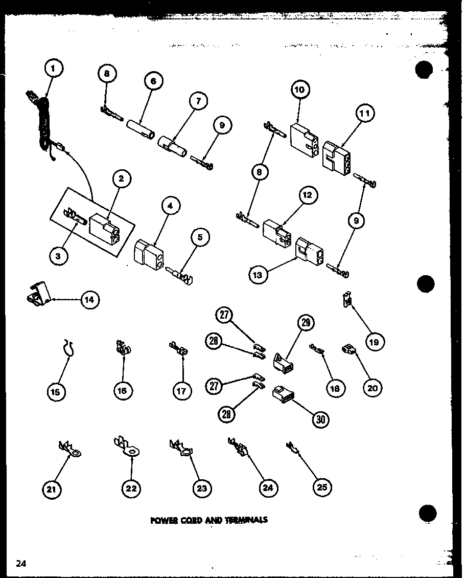 POWER CORD AND TERMINALS (LGD512/P7762224W)