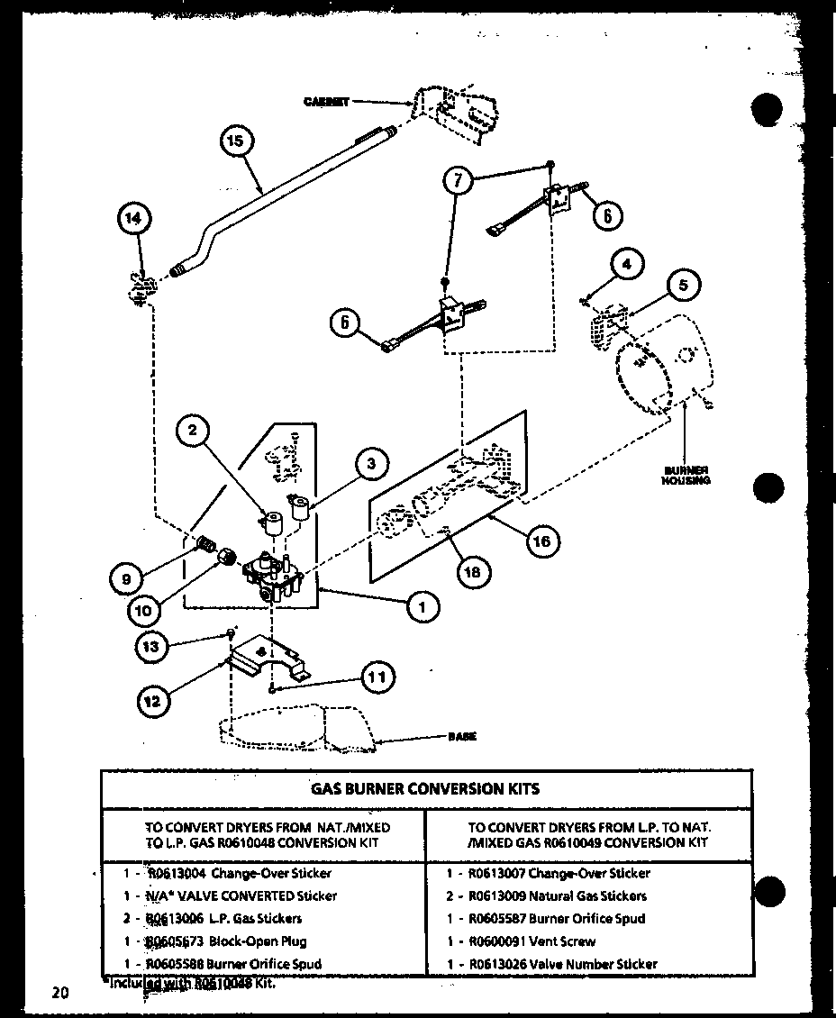 Gas burner conversion kits (lgd912/p7804820w)