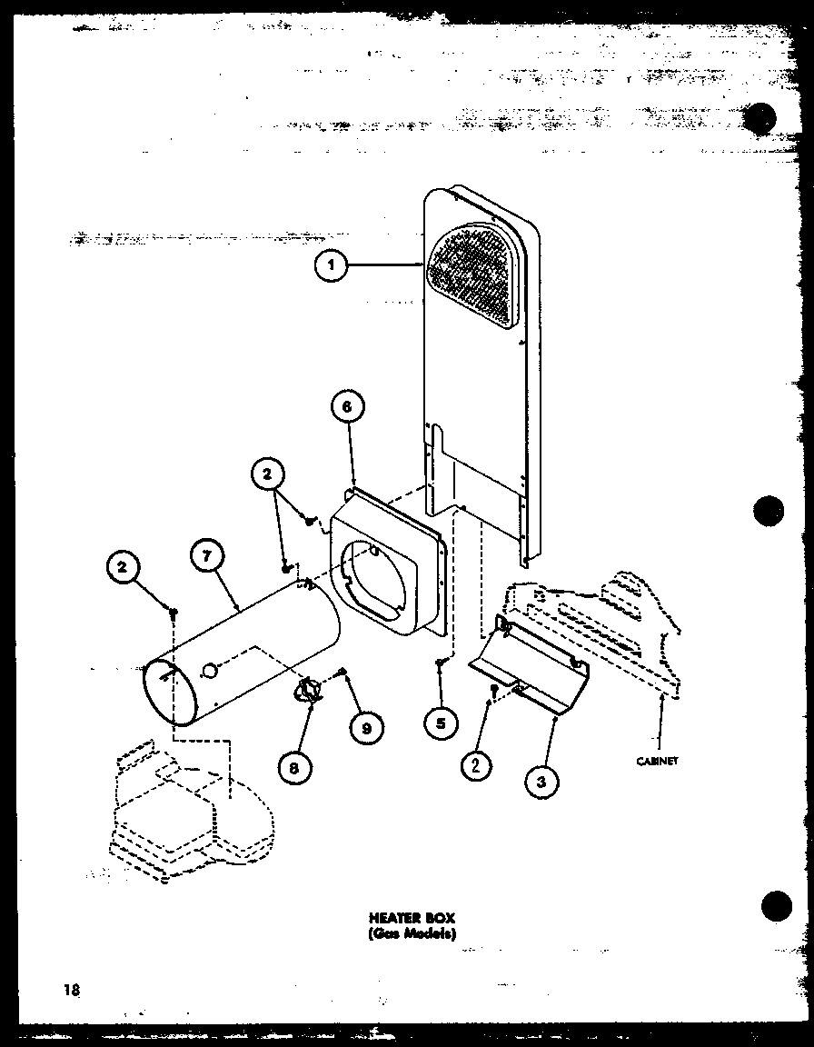 HEATER BOX (GAS MODELS) (LG2112W/P1122501WW) (LG2112L/P1122502WL) (LG3412G/P1122504WG) (LG3412L/P1122505WL) (LG3412W/P1122503WW) (LG3512W/P1122506WW) (LG3512L/P1122507WL)