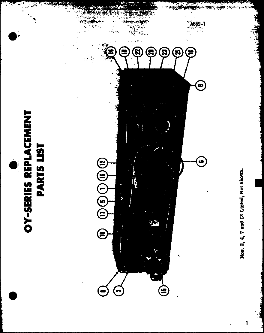 REPLACEMENT PARTS LIST