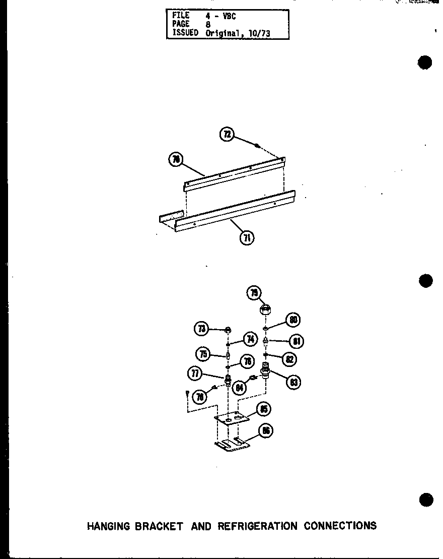 HANGING BRACKET AND REFRIGERATION CONNECTIONS (VBC-18CT-1J/P54878-1C) (VBC-18CT-1J/P54878-7C) (VBC-23CT-1J/P54878-2C) (VBC-23CT-1J/P54878-8C) (VBC-30CT-1J/P54878-3C) (VBC-30CT-1J/P54878-9C) (VBC-35CT-1J/P54878-4C) (VBC-35CT-1J/P54878-10C)