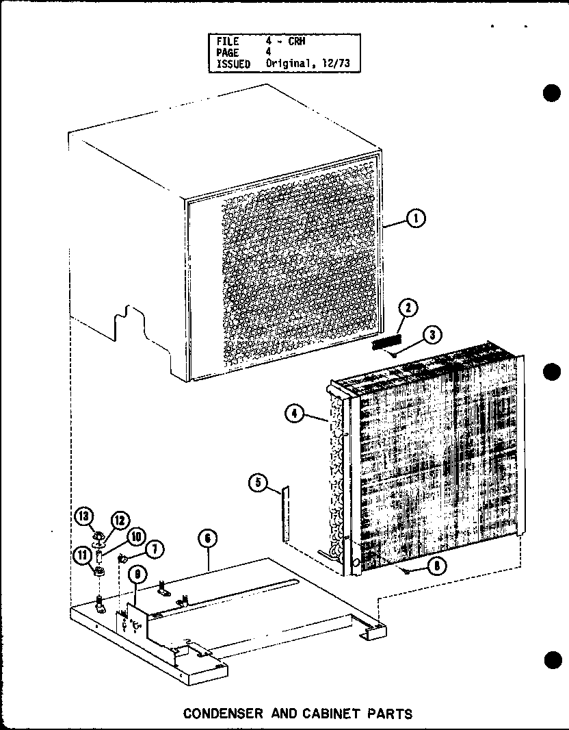 Condenser and cabinet parts
