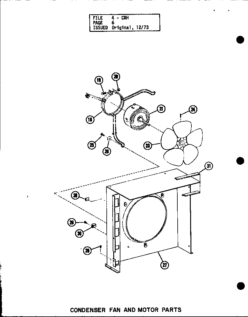 Condenser fan and motor parts