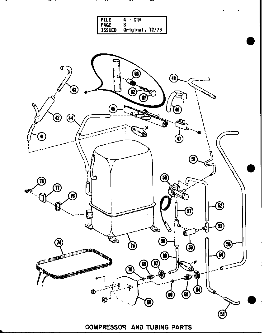 Compressor and tubing parts