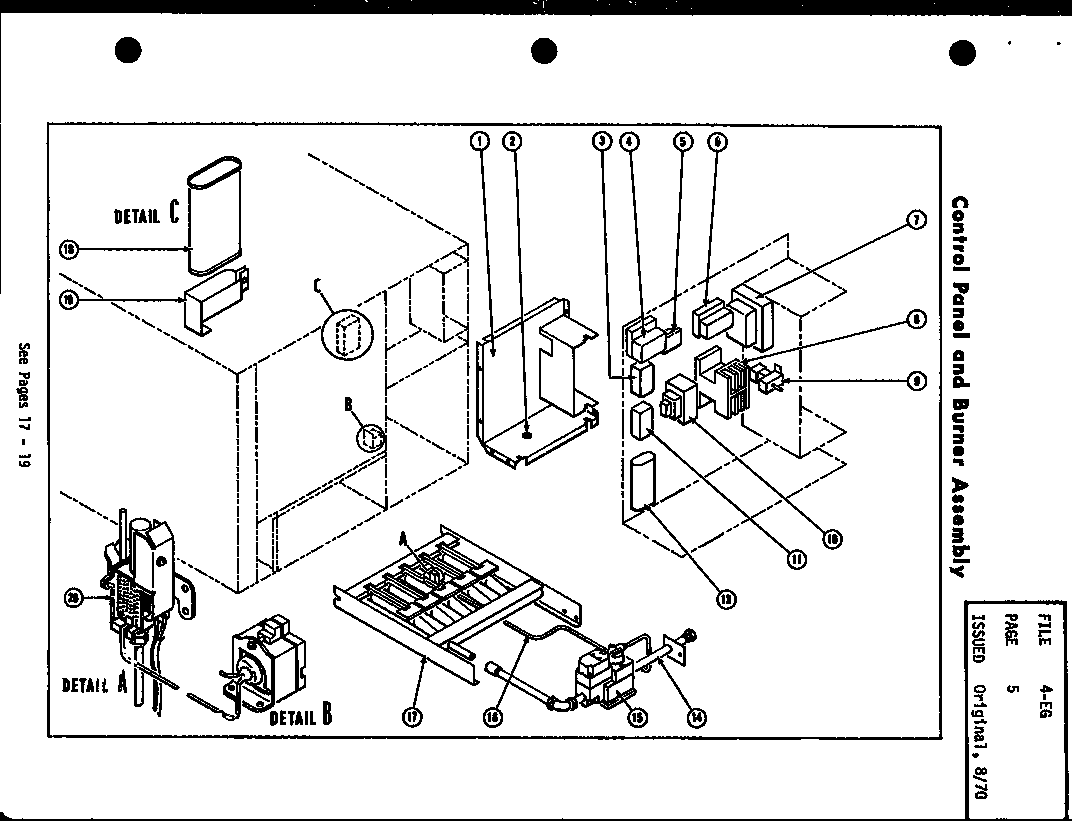 CONTROL PANEL AND BURNER ASSEMBLY