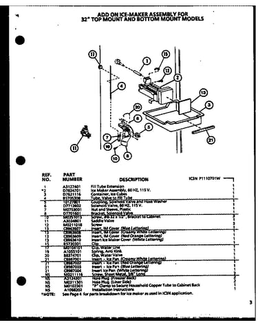 32" top mount and bottom mount models (ic3n/p1110701w)