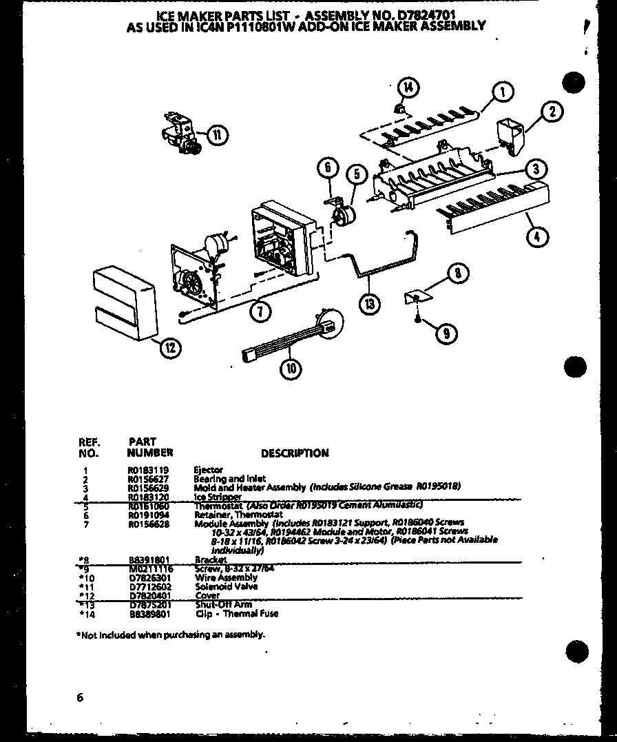 ADD-ON ICE MAKER ASSEMBLY (IC4N/P1110801W)