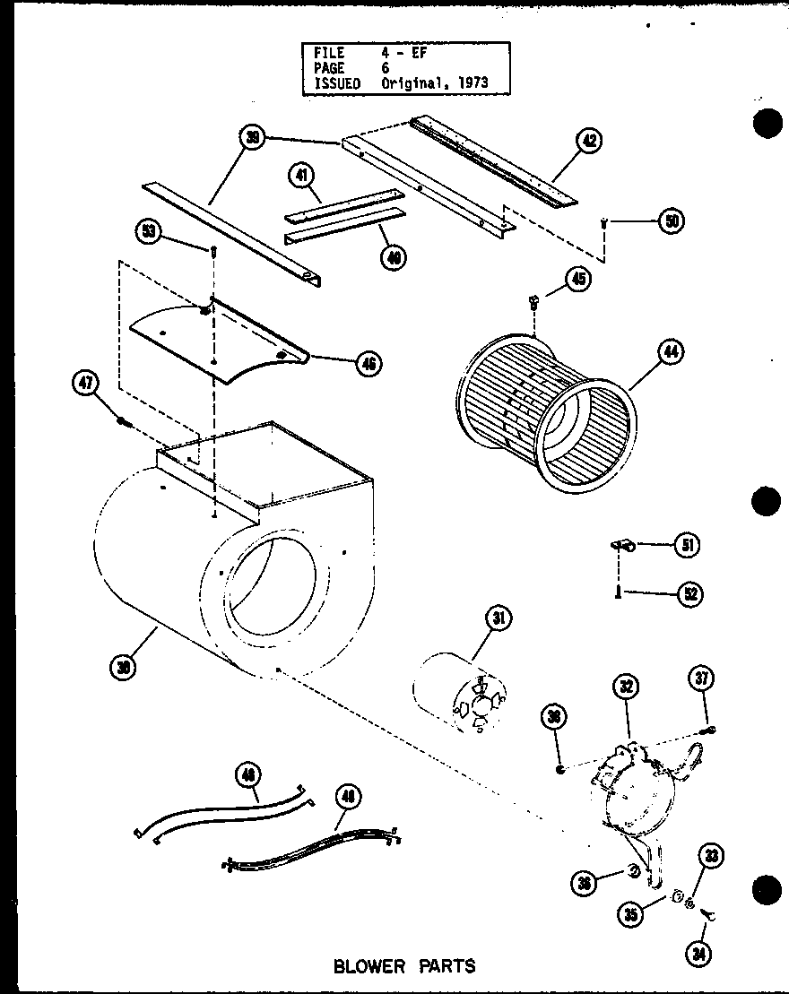 Blower parts (efs-0919-1a/p96220-15f) (efs-0929-1a/p96220-16f) (efs-0936-1a/p96220-10f)