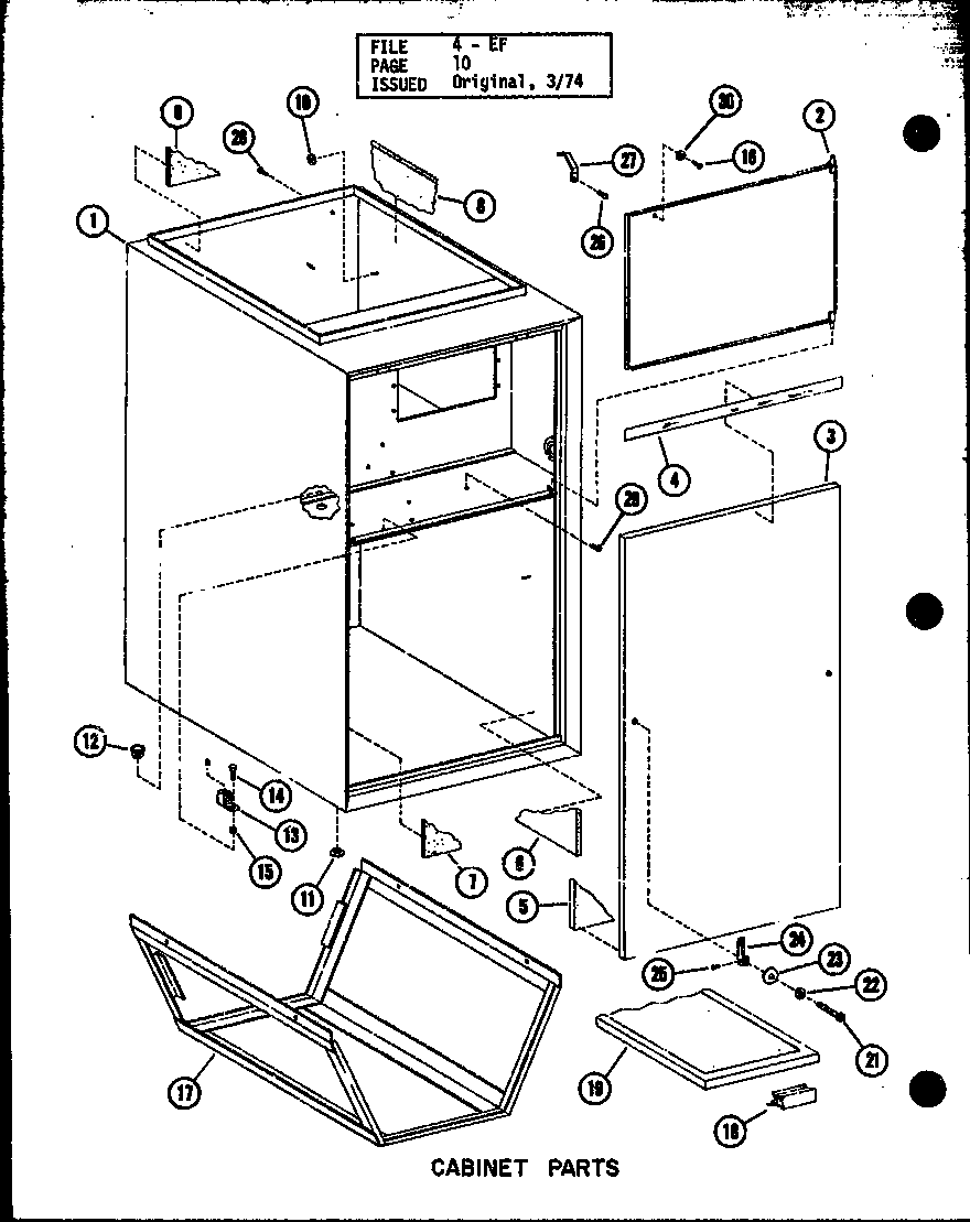 Cabinet parts (efl-2070-1a/p96224-23f) (efl-2087-1a/p96224-24f) (efl-20105-1a/p96224-25f) (efl-20122-1a/p96224-26f)