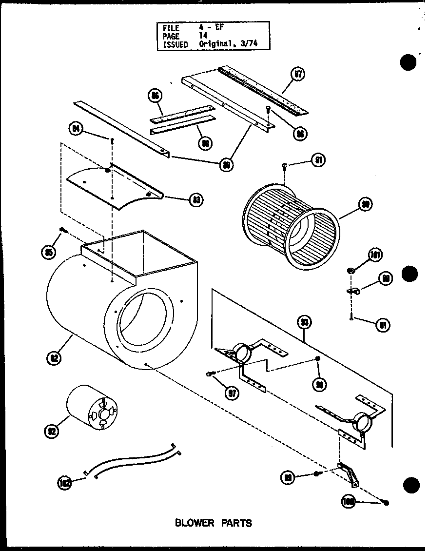 Blower parts (efl-2070-1a/p96224-23f) (efl-2087-1a/p96224-24f) (efl-20105-1a/p96224-25f) (efl-20122-1a/p96224-26f)