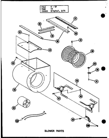 Blower parts (efl-2070-1a/p96224-23f) (efl-2087-1a/p96224-24f) (efl-20105-1a/p96224-25f) (efl-20122-1a/p96224-26f)