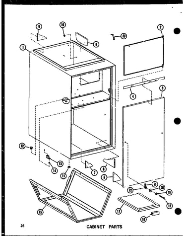 Cabinet parts (efl-2070-1a/p96450-5f) (efl-2087-1a/p96450-6f) (efl-20105-1a/p96450-7f) (efl-20122-1a/p96450-8f)