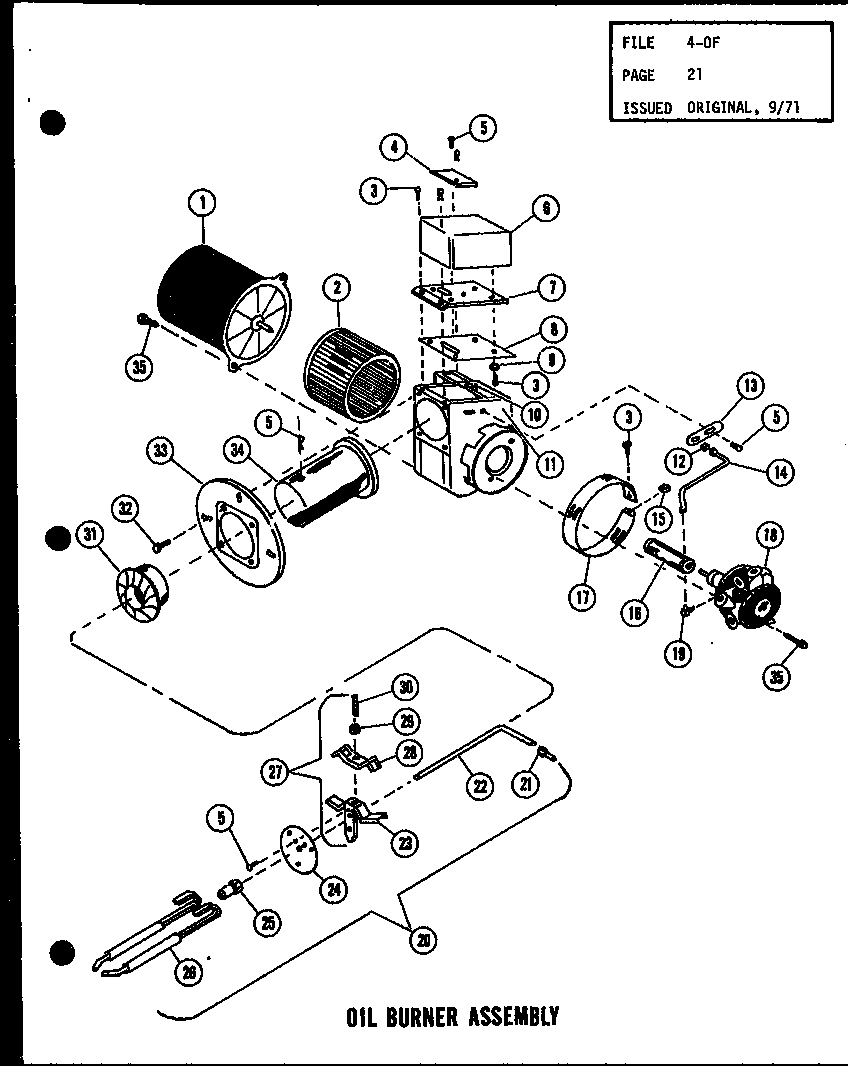 OIL BURNER ASSEMBLY (OC-100/P96235-1F) (OC-100-3/P96235-2F) (OC-125/P96235-3F) (OC-125-4/P96235-4F)