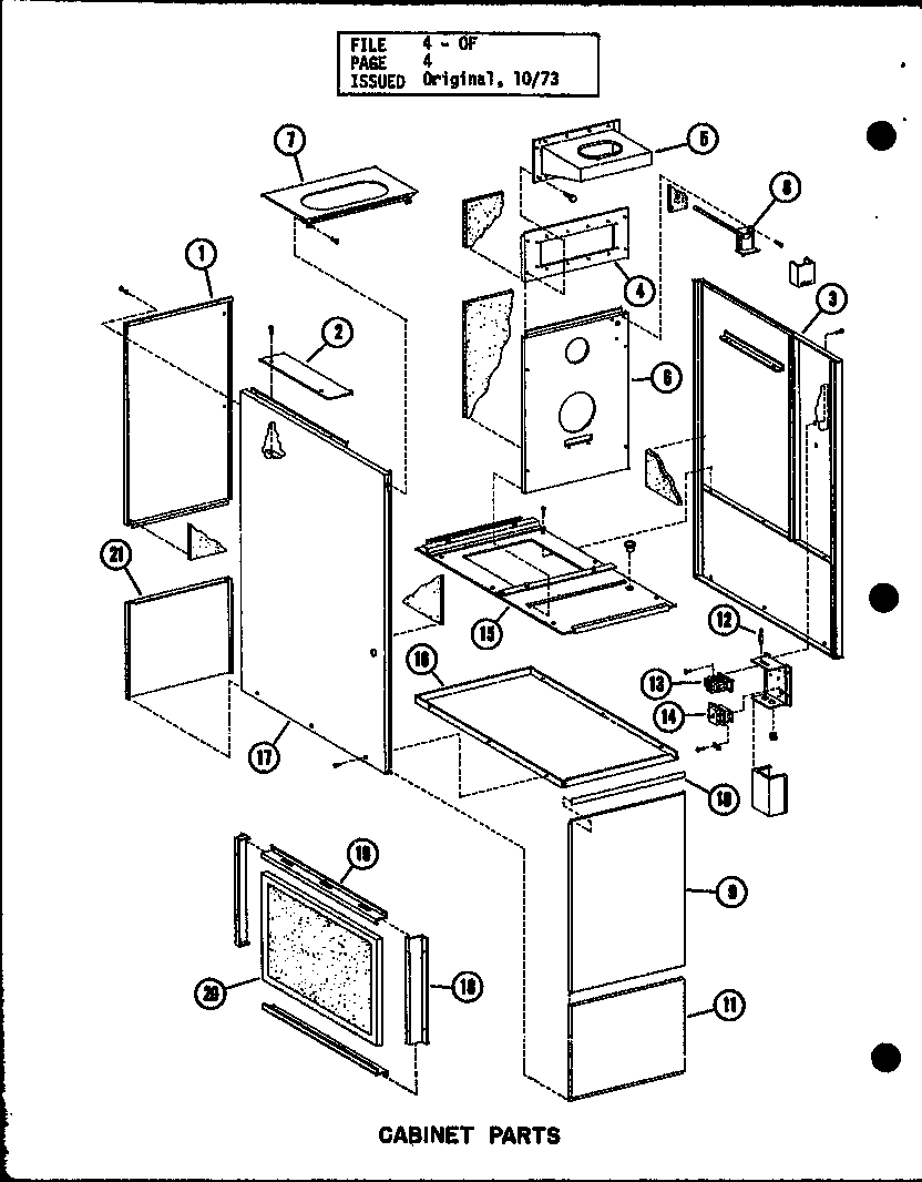 CABINET PARTS (OH-85/P96288-1F) (OH-85-3/P96288-2F) (OH-100/P96288-3F) (OH-100-3/P96288-4F) (OH-125/P96288-5F) (OH-125-3/P96288-6F)